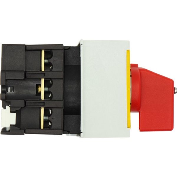 On-Off switch, P1, 32 A, service distribution board mounting, 3 pole, Emergency switching off function, with red thumb grip and yellow front plate image 9