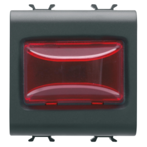 PROTRUDING INDICATOR LAMP - 12V ac/dc / 230V ac 50/60 Hz - RED - 2 MODULES - SATIN BLACK - CHORUSMART image 1