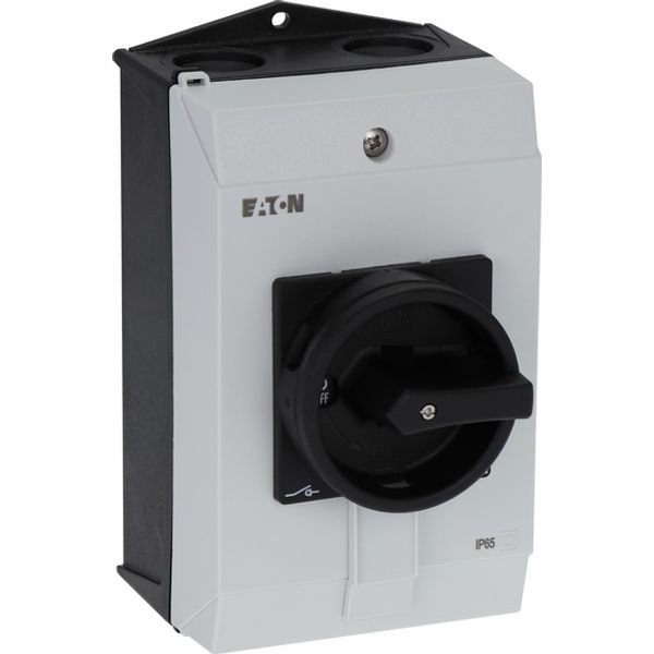 Main switch, P1, 40 A, surface mounting, 3 pole + N, STOP function, With black rotary handle and locking ring, Lockable in the 0 (Off) position image 2