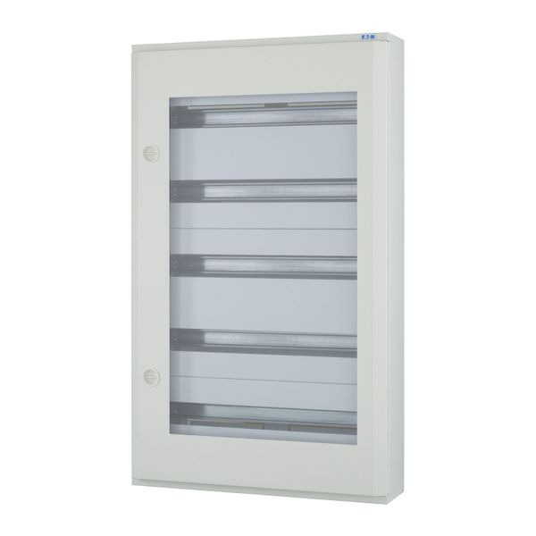 Complete surface-mounted flat distribution board with window, white, 24 SU per row, 5 rows, type C image 3