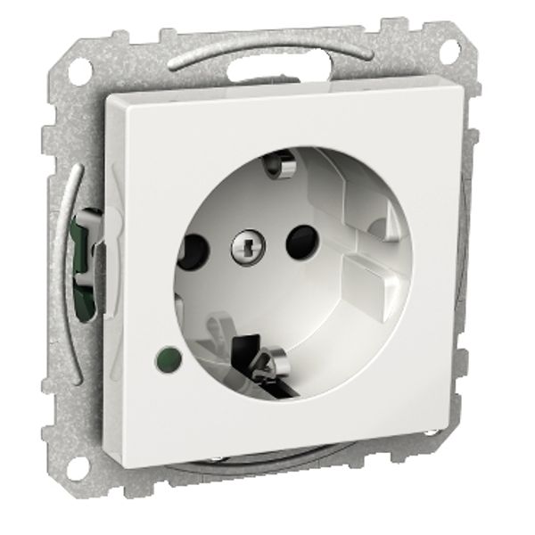Exxact single socket-outlet with LED indication earthed screw white image 3