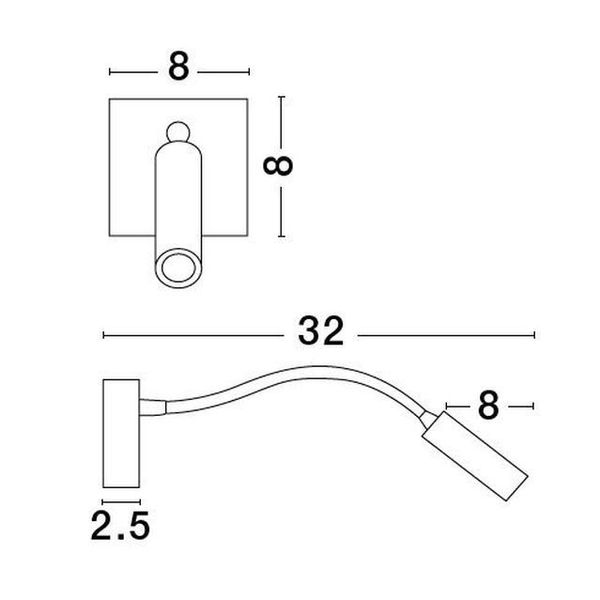 Black Aluminium Adjustable Switch On/Off LED Samsung 3 Watt 190Lm 3000K IP20 L: 32 W: 8 H: 8 cm image 1