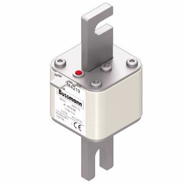 Fuse-link, high speed, 900 A, AC 550 V, DIN 1, 53 x 69 x 108 mm, aR, DIN, IEC, single indicator image 2