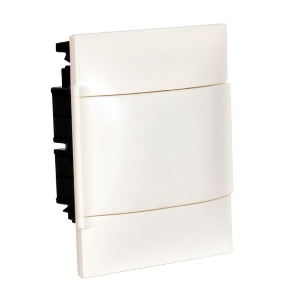 LEGRAND 1X8M FLUSH CABINET WHITE DOOR E+N TERMINAL BLOCK FOR MASONRY WALL image 1