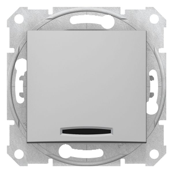 Sedna - 1pole 2way switch - 10AX locator light, without frame aluminium image 1