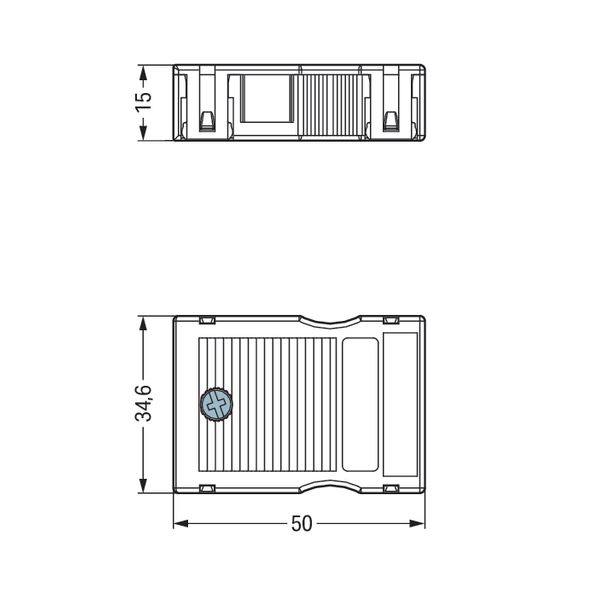 Strain relief housing 3-pole for 2 cables black image 4