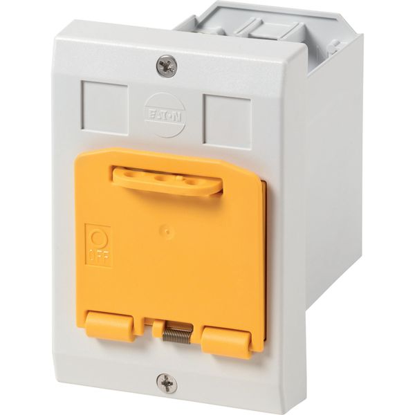 Insulated enclosure, E-PKZ0, H x W x D = 129 x 90 x 128 mm, flush-mounted, + VHI, + yellow padlock device image 3