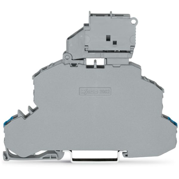 Double-deck fuse terminal block with pivoting fuse holder Through/Fuse image 2