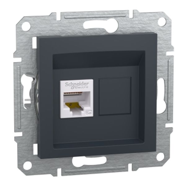 Asfora - Data socket cat5e STP, wo frame, anthracite image 2