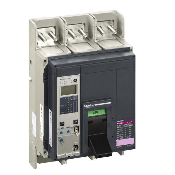 circuit breaker ComPact NS800H, 70 kA at 415 VAC, Micrologic 2.0 A trip unit, 800 A, fixed,3 poles 3d image 2
