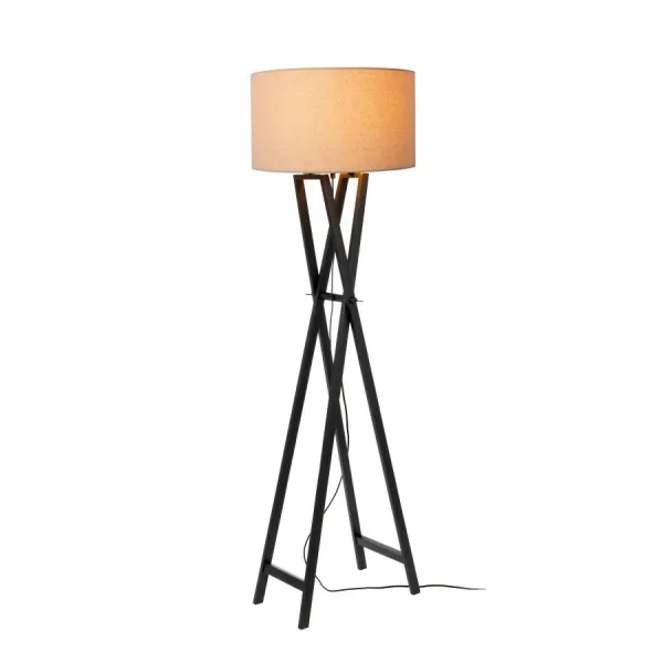 TRAFALGA. Floor lamp-Black-1xE27-40W-Linen image 2