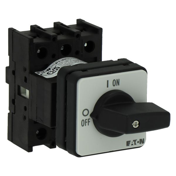 On-Off switch, P1, 40 A, centre mounting, 3 pole, with black thumb grip and front plate image 12