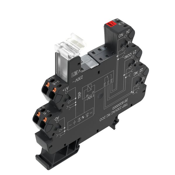 Relay socket, IP20, 230 V AC ±10 %, Rectifier, RC element, 2 CO contac image 2