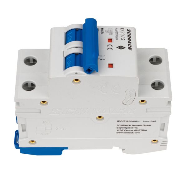 Miniature Circuit Breaker (MCB) AMPARO 10kA, D 20A, 2-pole image 4