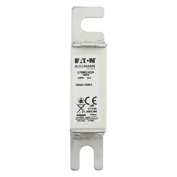 Fuse-link, high speed, 400 A, AC 600 V, size 000, 21 x 40 x 100 mm, aR, DIN, IEC, single indicator image 21