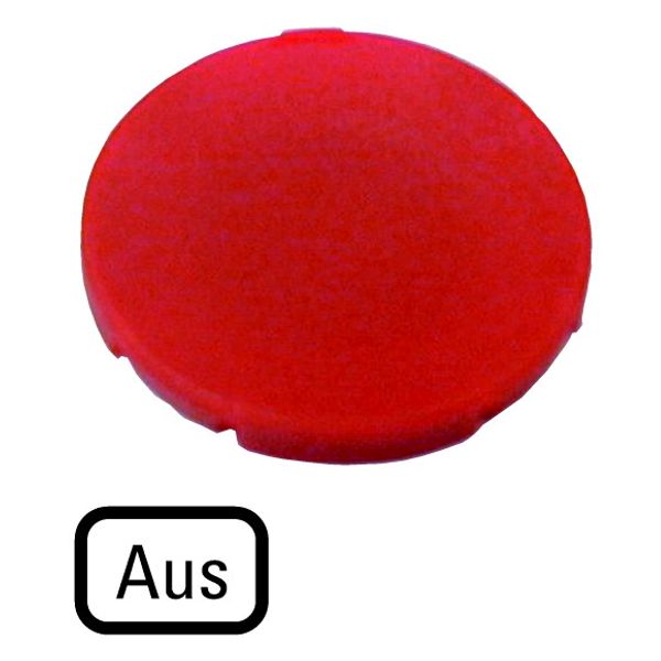 Button plate, flat red, OFF image 1