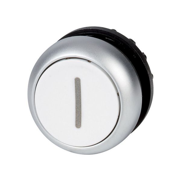 Pushbutton, RMQ-Titan, Flat, momentary, White, inscribed, Bezel: titanium image 2