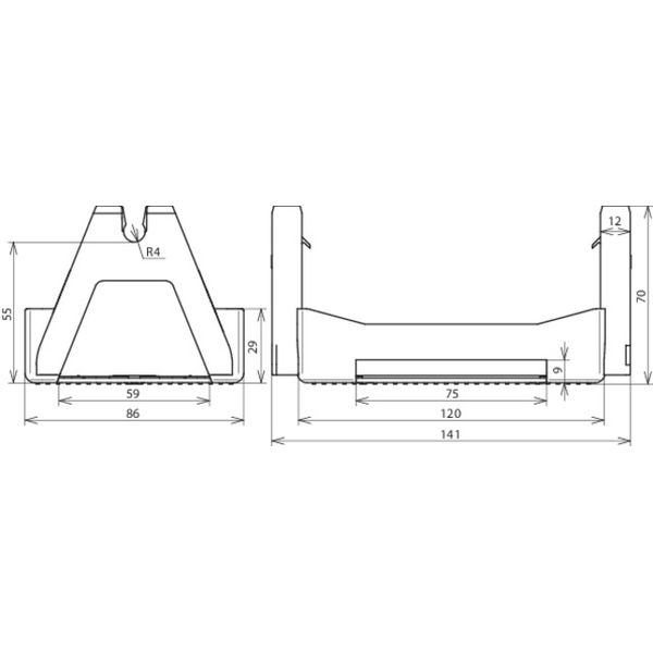 Roof cond. holder KF2 f. roofing sheet stripes -5mm thick, double hold image 2