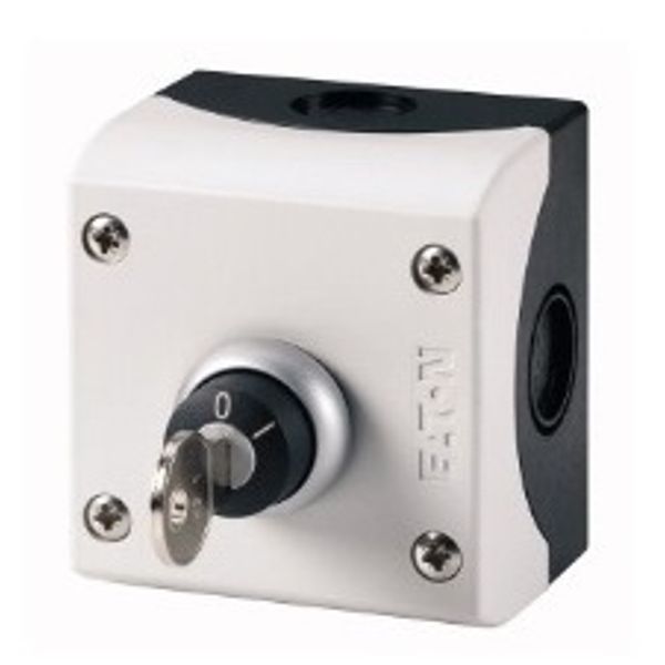 Complete enclosure with Key-switch, 1NO+1NC image 1