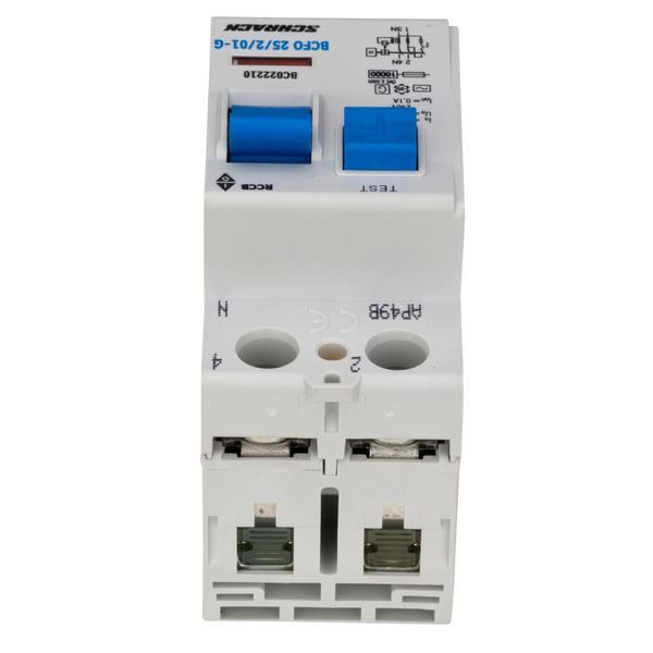 Residual current circuit breaker 25A, 2-p, 100mA, type AC,G image 1