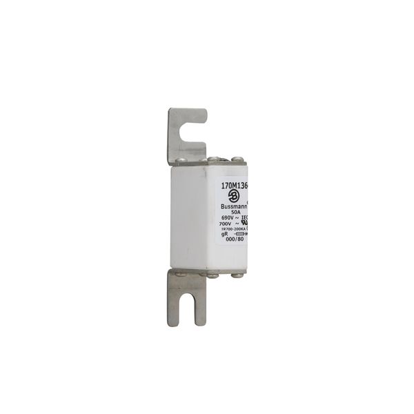 Fuse-link, high speed, 50 A, AC 690 V, DIN 000, 21 x 40 x 100 mm, gR, DIN, IEC, single indicator image 10