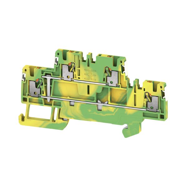 PE terminal, PUSH IN, 1.5 mm², Green/yellow image 1