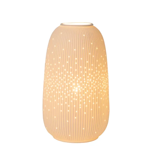 Lucide FLORES - Table lamp - Ø 14,1 cm - 1xE14 - White image 1