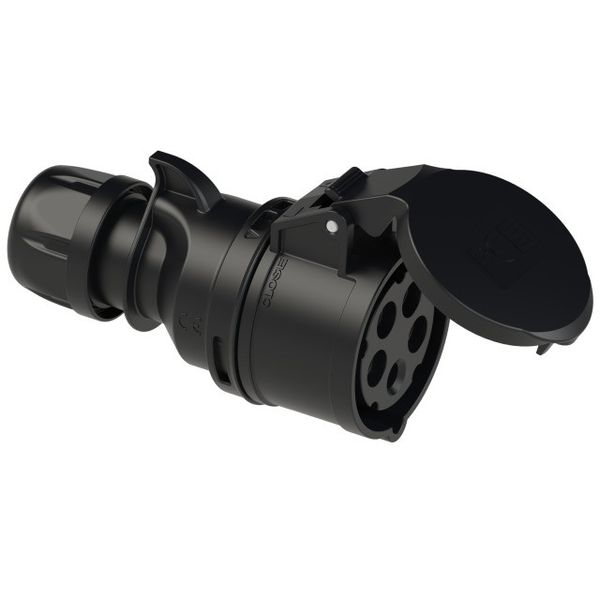 CEE-connector 16A 5p 6h IP67 black SHARK image 1