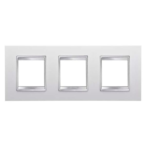 LUX INTERNATIONAL PLATE - IN TECHNOPOLYMER - 2+2+2 MODULES HORIZONTAL - WHITE - CHORUSMART image 2