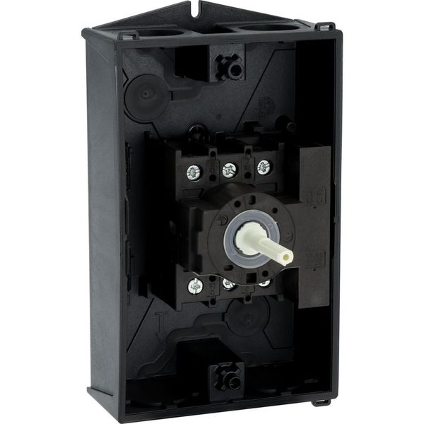 Main switch, P1, 32 A, surface mounting, 3 pole, 1 N/O, 1 N/C, STOP function, With black rotary handle and locking ring, Lockable in the 0 (Off) posit image 30