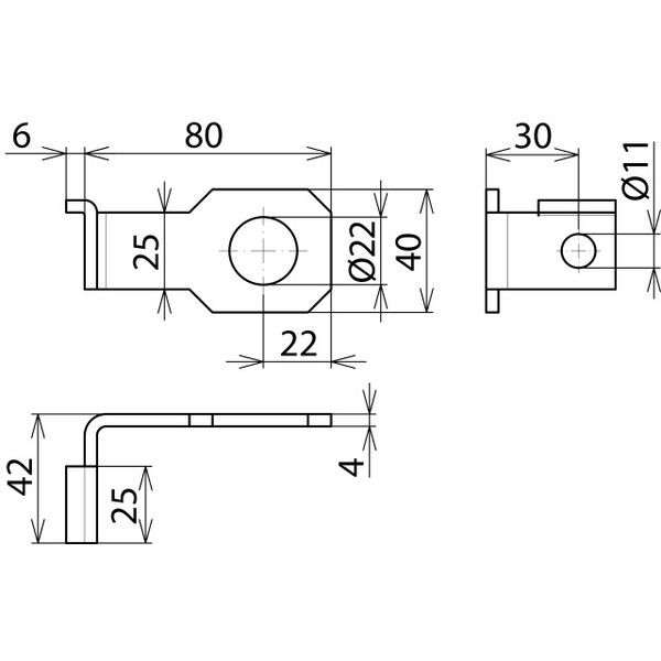 Connection bracket IF1 angled bore diameter d1 22 mm image 2
