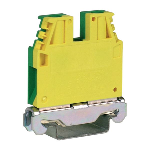 Screw terminal block 6mm2, 1-level, earth connection, for TH35 rail image 1