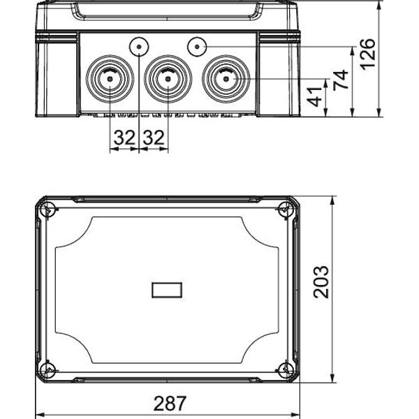 X25 R LGR-TR Junction box with tans. lid, rail 2069 286x202x125 image 2