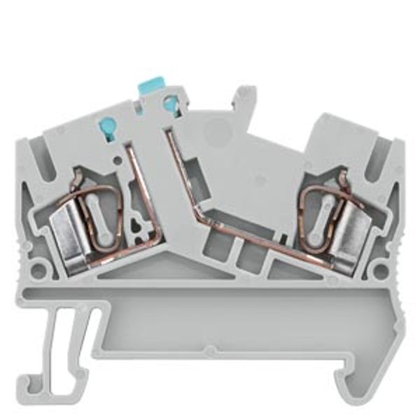 Terminal, spring-loaded terminal, isolating blade terminal, 2.5 mm², gray image 1