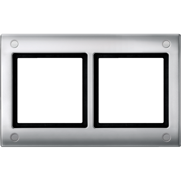 Aquadesign frame with screw connection, 2-gang, aluminium image 3
