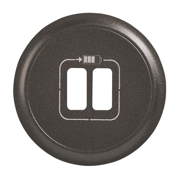 COVER PLATE USB CHARGER 2 OUTLETS GRAPHITE image 2