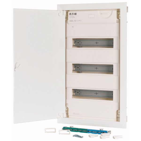 Hollow wall compact distribution board, 3-rows, flush sheet steel door image 3