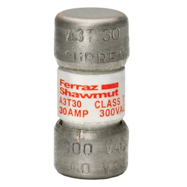 Fuse A3T - Class T - Fast-Acting 300VAC 160VDC 30A Ferrule image 1