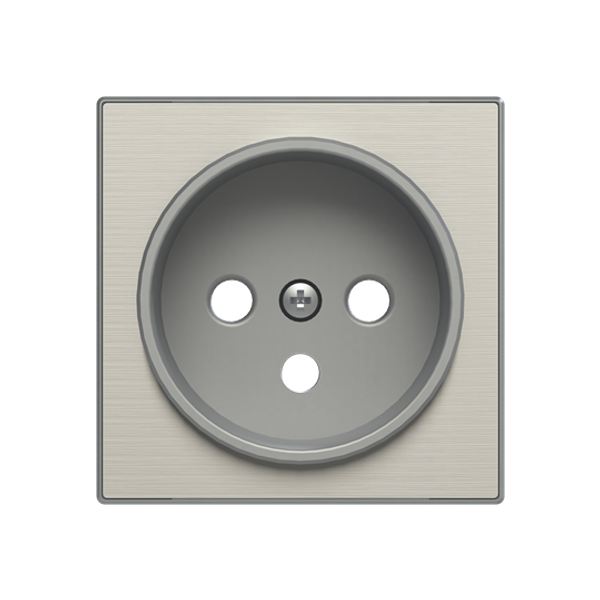 8587 AI Cover plate for French socket outlet - Stainless Steel Socket outlet Central cover plate Stainless steel - Sky Niessen image 1