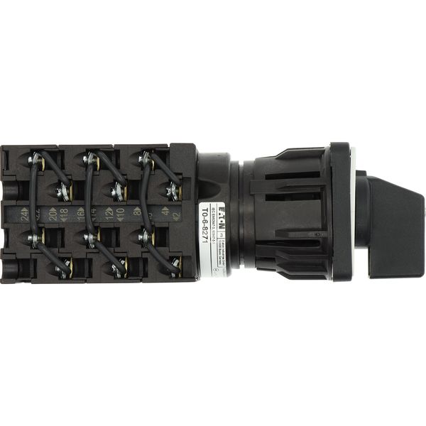 Step switches, T0, 20 A, centre mounting, 6 contact unit(s), Contacts: 12, 45 °, maintained, Without 0 (Off) position, 1-4, Design number 8271 image 23