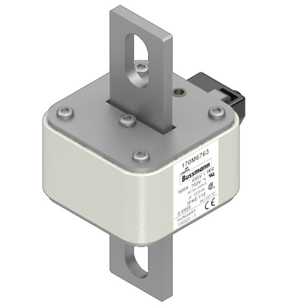 Fuse-link, high speed, 900 A, AC 690 V, size 3, 76 x 92 x 139 mm, aR, IEC, UL, single indicator image 3