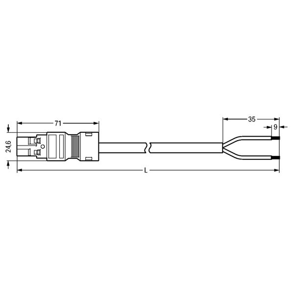 pre-assembled connecting cable Eca Plug/open-ended dark gray image 3