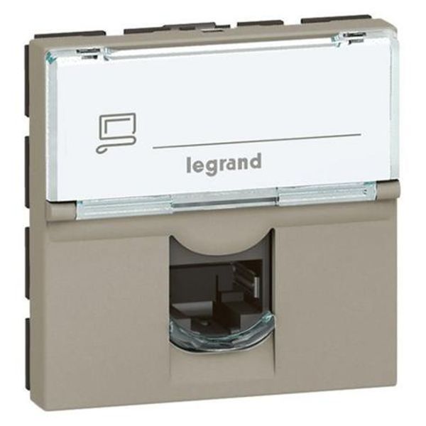 RJ45 socket category 6 STP 2 modules LCS champagne image 1