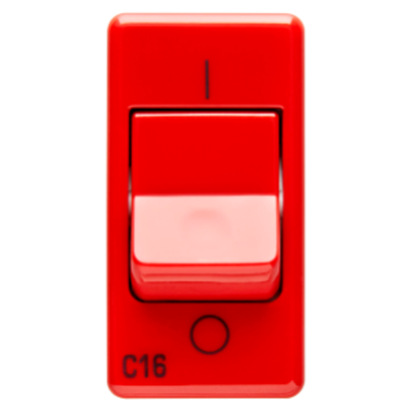 MINIATURE CIRCUIT BREAKER - FOR DEDICATED LINES - 1P+N 16A 3kA 6mA CHARACTERISTIC C - 1 MODULE - RED - SYSTEM image 1