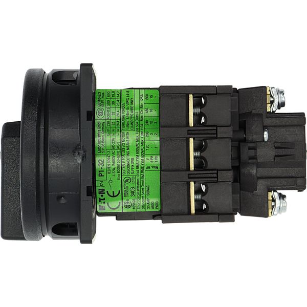 Main switch, P1, 32 A, flush mounting, 3 pole, STOP function, With black rotary handle and locking ring, Lockable in the 0 (Off) position image 41
