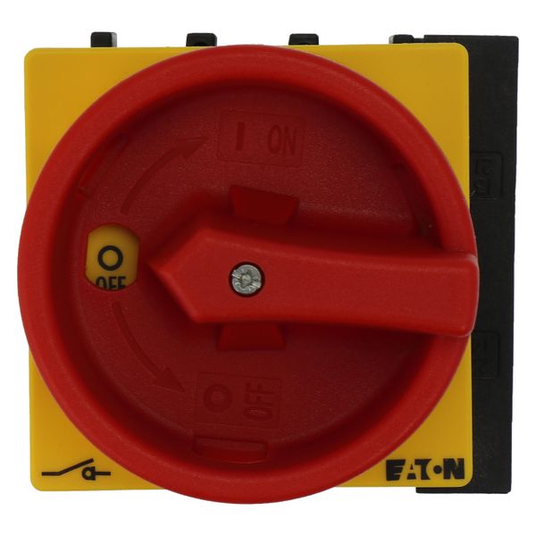 Main switch, P1, 40 A, flush mounting, 3 pole, 1 N/O, 1 N/C, Emergency switching off function, With red rotary handle and yellow locking ring, Lockabl image 19