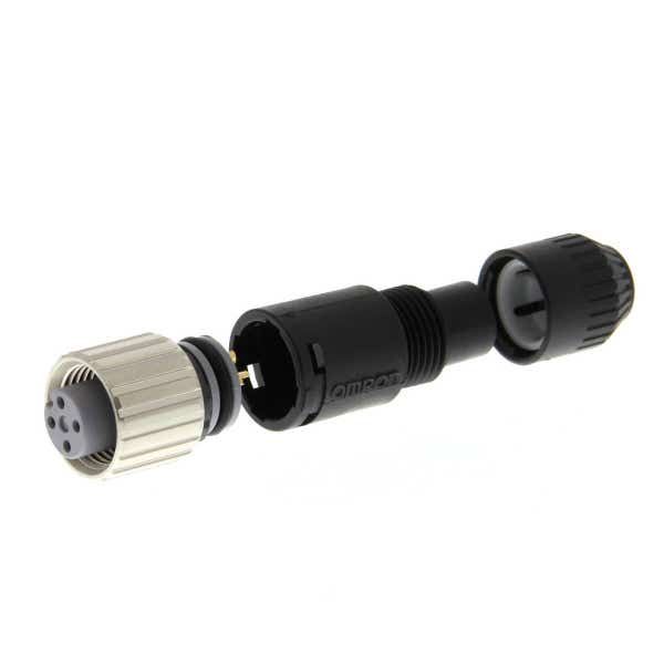 Field assembly connector, M12 straight socket (female), 4-poles, A coded, solder connection, for cable diameters 3-4 mm XS2C0005M image 1