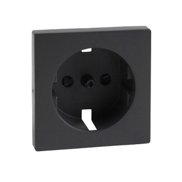 Central plate for SCHUKO socket-outlet insert, shutter, anthracite, System M image 3