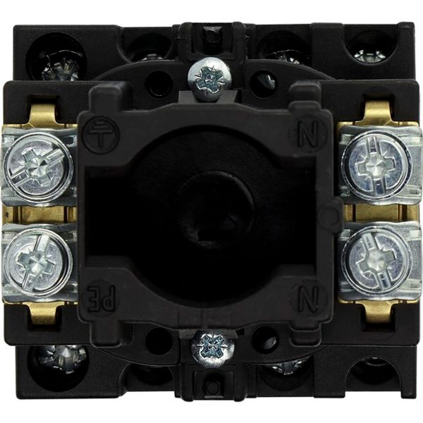 Main switch, T0, 20 A, flush mounting, 4 contact unit(s), 8-pole, STOP function, With black rotary handle and locking ring, Lockable in the 0 (Off) po image 1