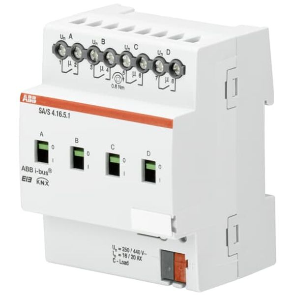 SA/S4.16.5.1 Switch Actuator, 4-fold, 16/20 AX, C-Load, MDRC image 1